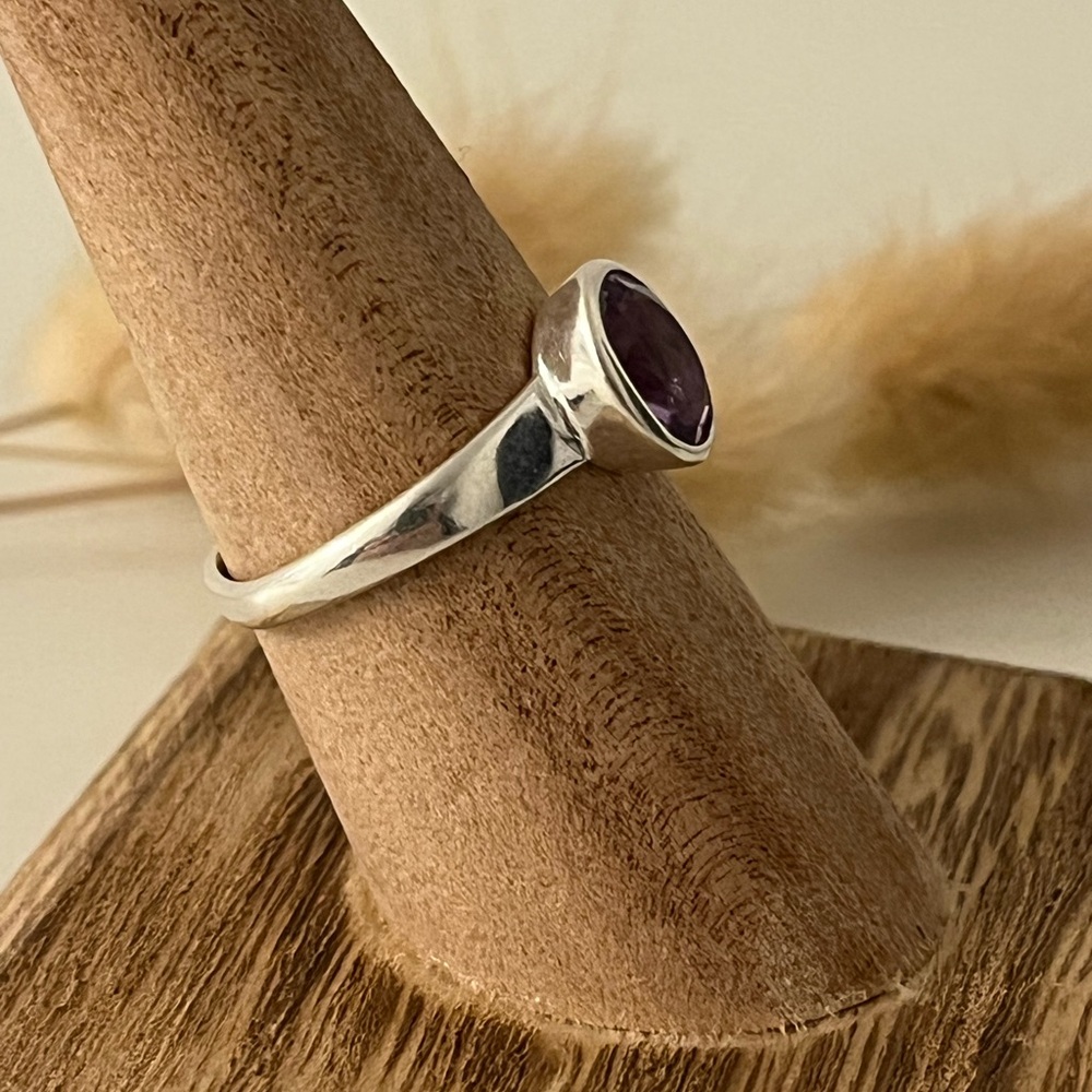 925 Solid Sterling Silver Amethyst Gemstone Ring … - image 2